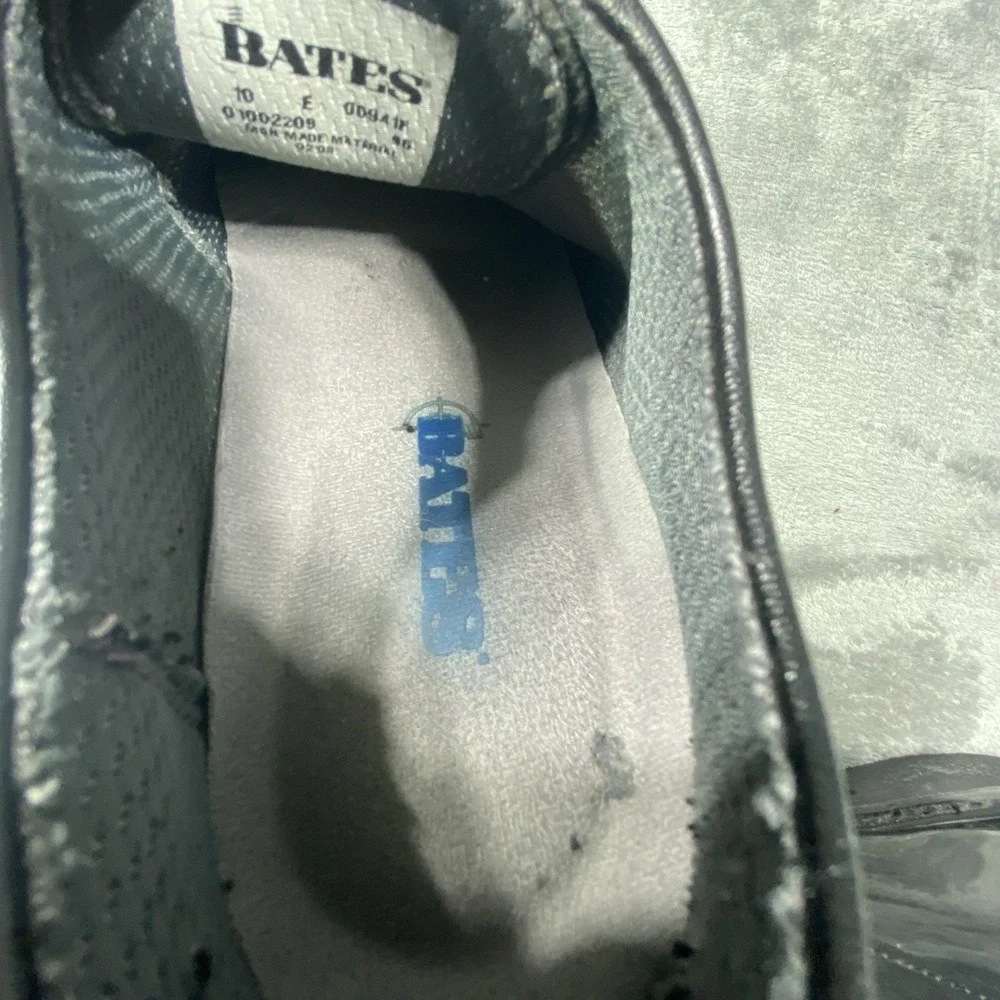 Bates Dress‎ Shoes Size 10 Black Shiny Lace-Up Vibram Business Military Gloss